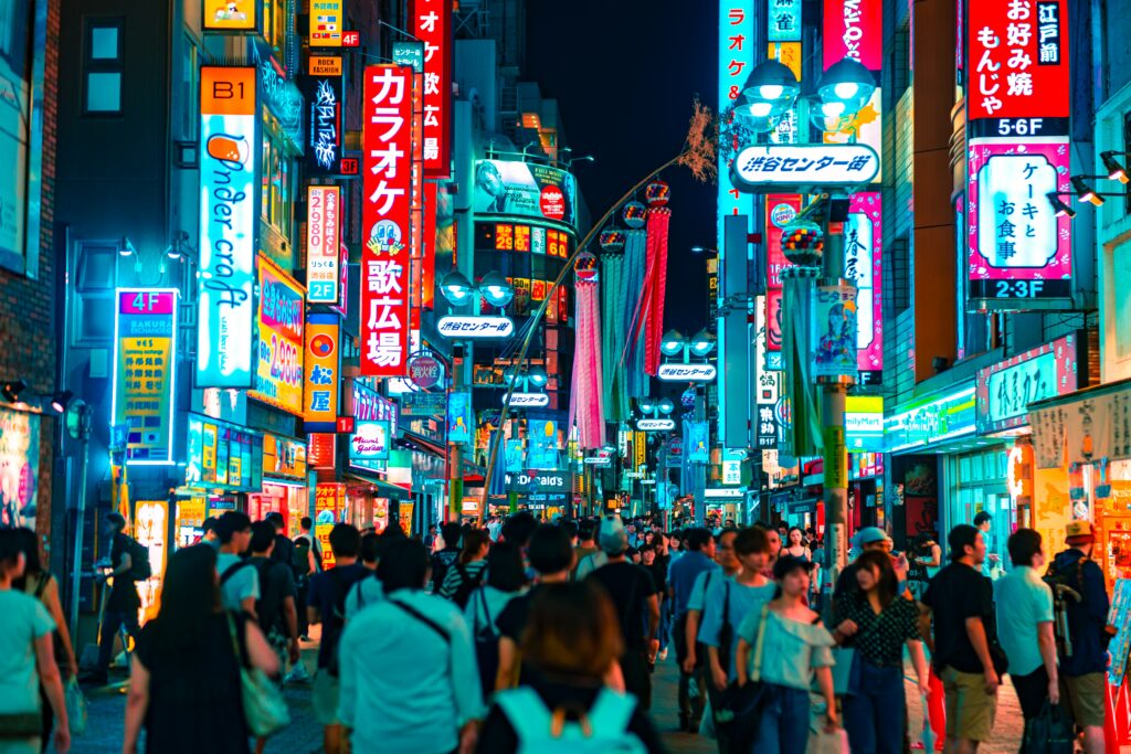 The Neon lights of Shibuya