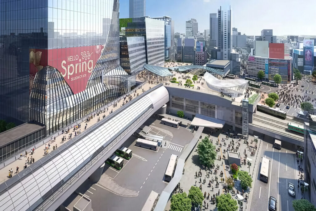Shibuya Redevelopment CGI render
