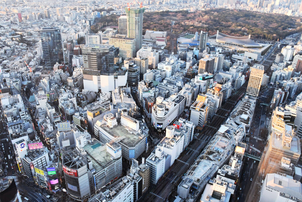 Shibuya Residential Areas shown from above - Steps from the Action