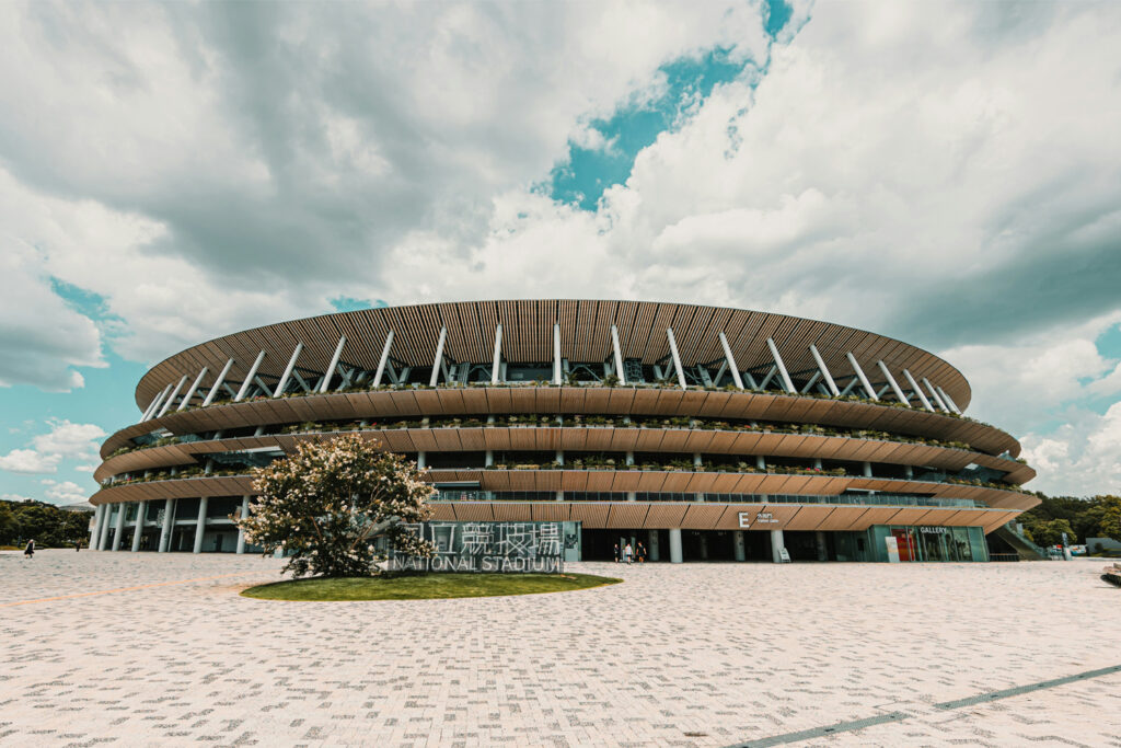Japan National Stadium, designed by Kengo Kuma