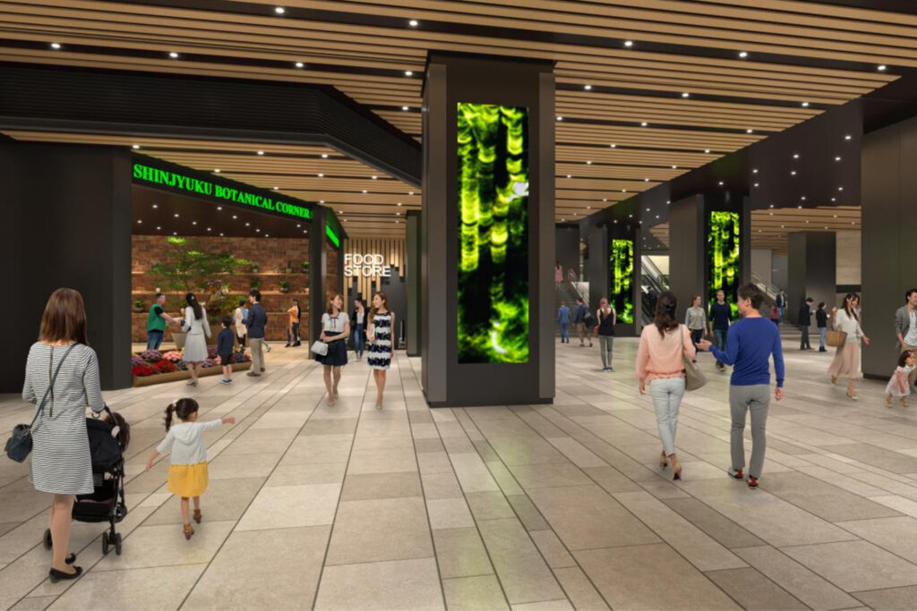 CGI Image of New underground pathways that will open under Shinjuku Station