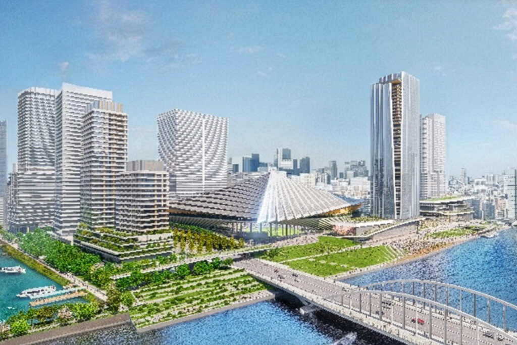 CGI Render of all of Tsukiji District Redevelopment Project