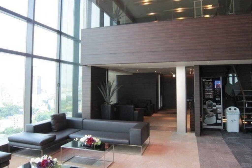 Interior of City Tower Azabujuban in Minato showing private communal lounge area