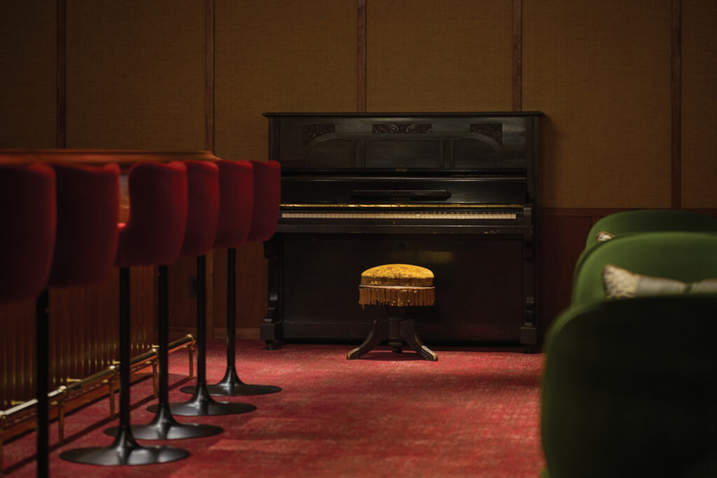 The Piano Bar in the Mampei hotel featuring the piano that John Lennon used to play.
