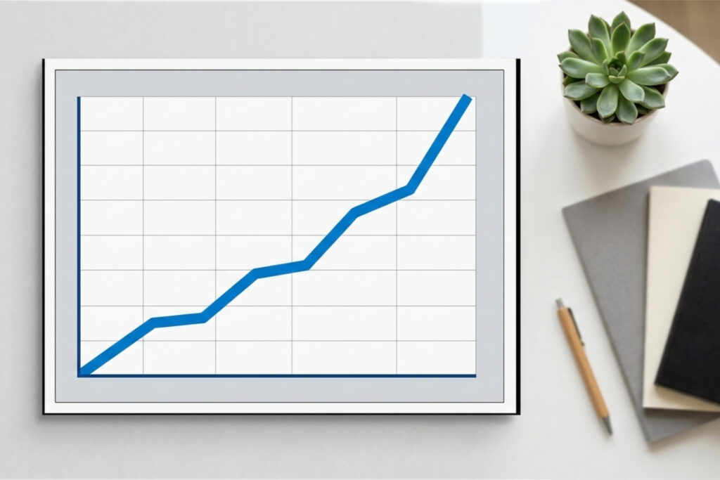 A simple line graph that suggests interest rate increases.