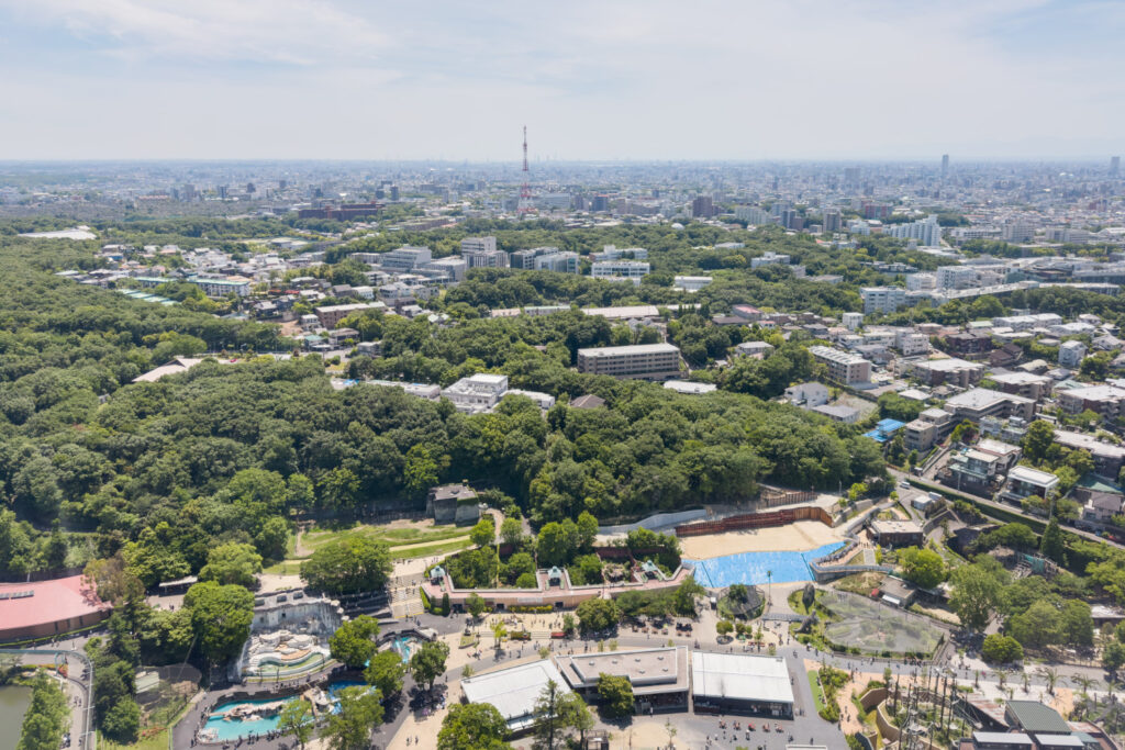 Luxury and spacious area of Nagoya. View from above Higashiyama, Chikusa Ward, Nagoya City southwest (toward Yagoto in Showa Ward),