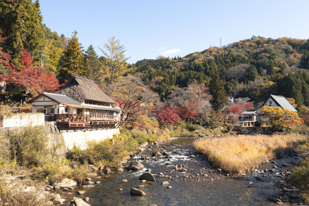 The Japan Countryside with some traditional homes. 